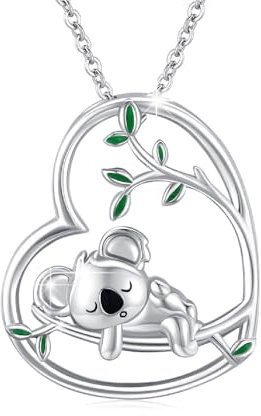 PARYFO Koala - Collar de plata de ley 925 con colgante de koala para mujeres y niñas, plata de ley (plata), Plata esterlina