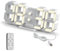 Deeyaple LED Wanduhr Digital Wecker 3D Uhr Dimmbar Snooze Modern USB 12/24Stunden Datum Temperaturanzeige Loop Display Fernbedienung Nachtlicht Wohnzimmer Küche Schlafzimmer Büro 25cm (Wärme, 25CM)