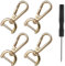 4 Pcs Karabinerhaken mit Drehgelenk & Schraubendreher,ID 15mm Karabiner Drehgelenk,Wirbelkarabiner D-Ring Karabinerhaken Gold,Karabiner für Hundeleine,Karabinerhaken mit Drehgelenk für Taschenzubehör
