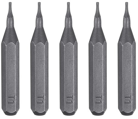 sourcing map 5pcs T1 Torx Cacciavite Bit 5/32 Hex Shank 28mm/1.1 Lunghezza Stella Magnetica 6 Point Head Hex Bits S2 Acciaio Cacciavite Bit per Impact Elettrico Cacciavite Utensili Elettrici