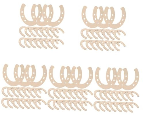OATIPHO 5 Sätze Hufeisendekoration -wanddekoration Schuhdekoration Über Leer Heimwerker Weihnachtsdeko Diy Hufeisenausschnitte Hufeisenverzierungen Aus Holz 24 Stück * 5