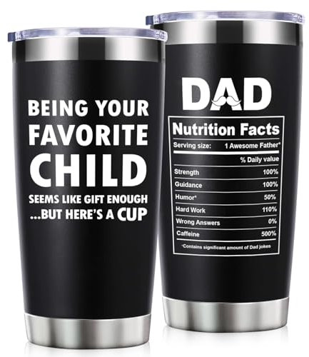 Dad Birthday Gift - Ideal Gifts for Daddy, Travel Cup 20 OZ Tumbler Presents for Dads, Funny Mug for Daddy Gift, Dad Gifts from Daughter, Son