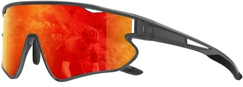 HENGOSEN Sport-Sonnenbrille Polarisiert-Sonnenbrille Herren-Damen Fahrradbrille: Sportarten Radfahren Laufen UV400 Schutz
