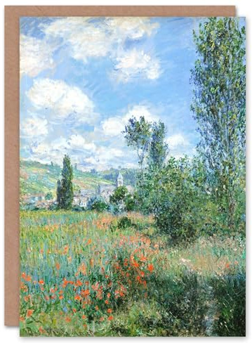 Artery8 Claude Monet Art Card View of Vetheuil Spring Landscape
