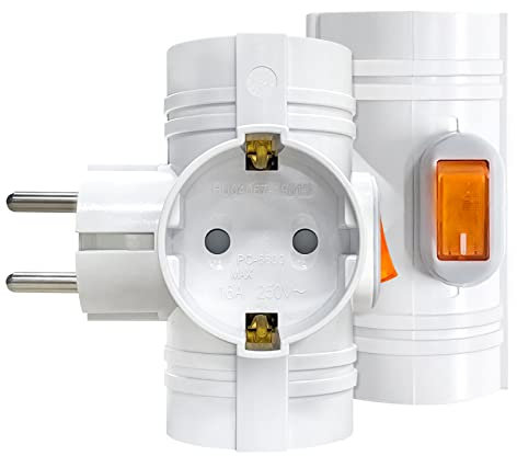 Doppelsteckdose, Doppelstecker für Steckdose, für Hause, Reisen, Weiß
