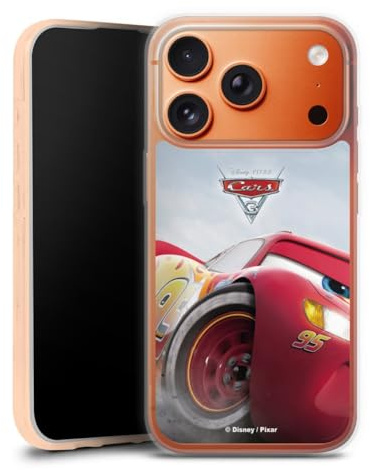 Silikon Hülle kompatibel mit Apple iPhone 17 Pro Max Case transparent Handyhülle Lightning McQueen 95 Offizielles Lizenzprodukt Cars