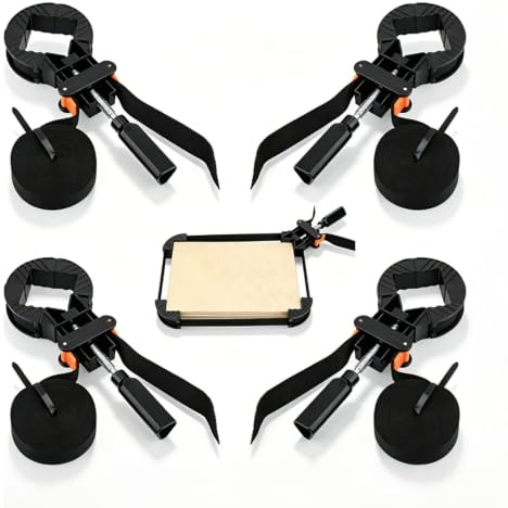 4 Packs Gurt klemme, 6m Verstellbare Bilderrahmen-Klemme Eckband-Gurt-Rahmen-Band mit 4 Eck klauen für Schränke und Schubladen