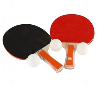Ameisenkeks® Tischtennis Set – 2 Schläger (rot/schwarz) & 3 Bälle – Freizeit-Set für Indoor & Outdoor, ideal für Anfänger & Familie