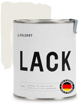 Kolorat® Möbelfarbe Natürliches Weiß 750ml für Innen & Außen | Made in DE | Hochdeckend, wasserbasiert, geruchsarm, für Holz Metall & Kunststoff, kinderfreundlich nach DIN EN 71-3 vielseitig einsetzbar