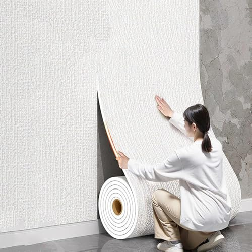 Generico Carta da Parati Termica Isolante,Carta da Parati Isolante Autoadesiva 5Mm,Carta da Parati Isolante per Pareti Interne,Contro Il Freddo,Contro La Muffa,Isolamento Termico,Bianca,L2.8m W50cm