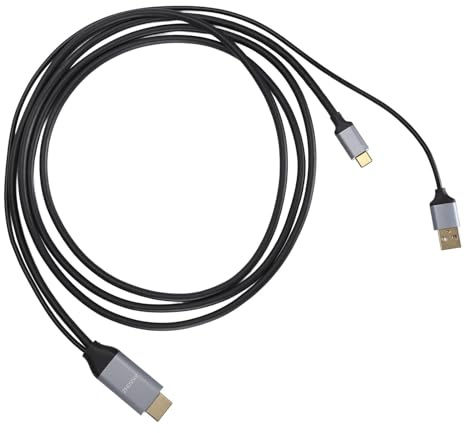 HD-Multimedia-Schnittstelle zu Typ C, 6,6 Fuß Langes Adapterkabel, 4K bei 60 Hz, Plug-and-Play für PC-Monitor-Display, Aluminium