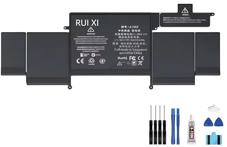 RUI XI Akku kompatibel für Apple MacBook Pro 13 Zoll A1502 Retina Anfang 2015 Mitte 2014 Ende 2013 ME864 ME865 6330mAh 11,42V A1493 A1582 Laptop Akku