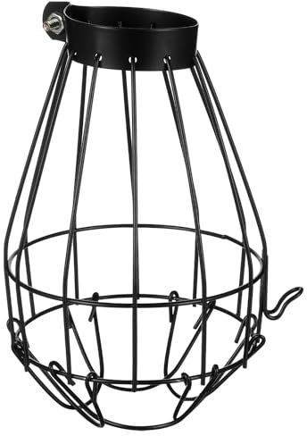 MAGICLULU Paralume in Ceramica Nero per Lampada Riscaldante Rettili e Animali Domestici, Protezione Anti-scottatura in Ferro per Terrario Pratico e Resistente
