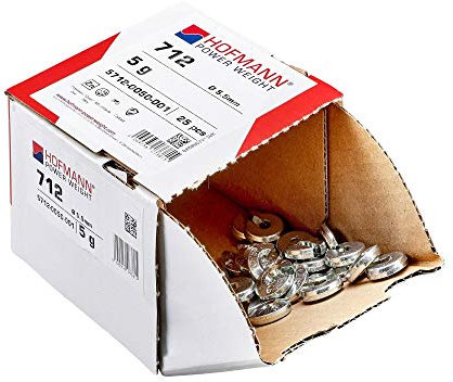 Hofmann Power Weight Typ712 5712-0050-001 silber Wuchtgewicht Motorrad 5g, 25er Pack