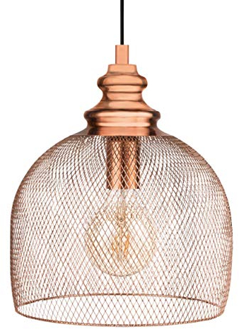 EGLO Pendelleuchte Straiton, Esstisch Hängelampe Industrial, Vintage, Hängeleuchte aus Stahl in Kupfer, Esszimmerlampe, Wohnzimmerlampe hängend mit E27 Fassung