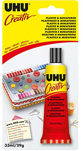 UHU Creative Plastic Adhesive, special glue, blister tube 33ml