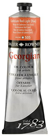 Daler-Rowney Georgian Oil Paint, Aluminium Tube, 7.61oz - 225 ml, Cadmium Red Light Hue