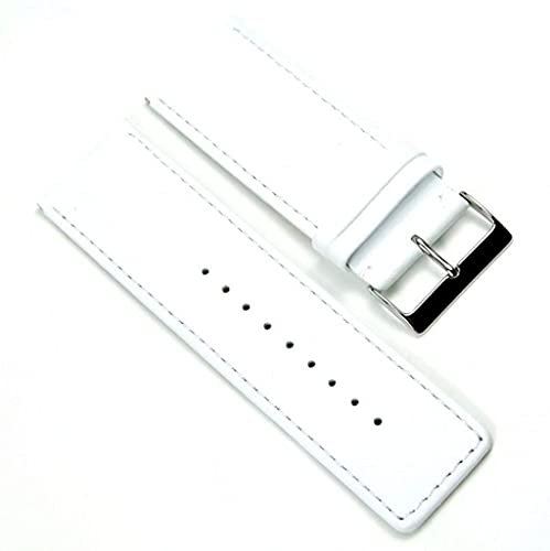 Beach Uhrenarmband Ersatzband Kalbslederband 30mm Weiss 401130S