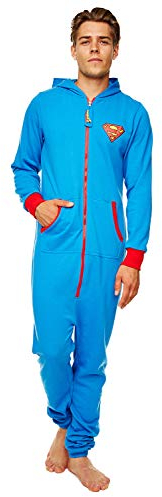 DC Comics Superman Adult Mens Onesie (Large, Blue)