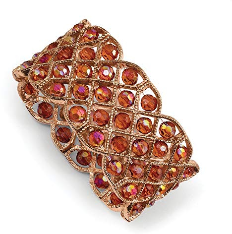 copper-tone orange Aurora Borealis Kristall Stretch Armband