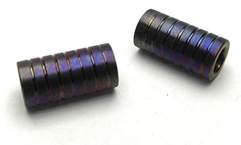 Titan Bead Set - 2 Stück Paracord Lanyard Ø8mm x 16mm EDC Bartperle Titanperle