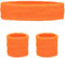 Schweissband und Stirnband Set – Schweißband Neon für 80er Jahre Outfit Damen - Neon Accessoires für Fun Runs Team Building Events Pride Partys Gymnastik Sport Tennis – Stirnband 80er Jahre (Orange)