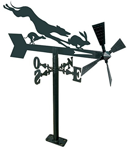 Arthifor Veleta de Viento para Jardín con Silueta de Galgos,Negro Mate,48 x 57.5 cm (21226)