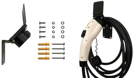 EVSE EV PHEV Charger Plug Angle Nozzle Dock Holster Holder for SAE J1772 Electric Vehicle with Cable Organizer Hook Screws