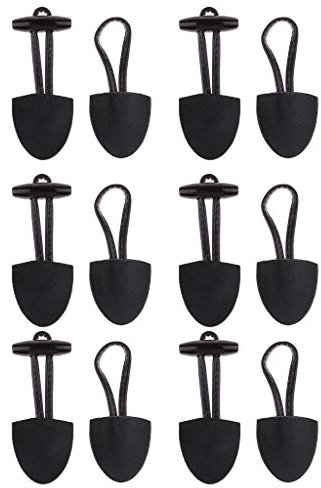 6 Paar PU Horn Knöpfe Knebelverschluss Dufflecoat Verschluss für Kleidung, Duffle, Mantel