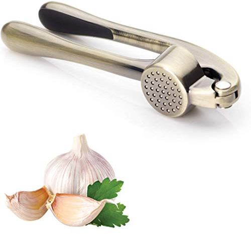 Messing manuelle Knoblauchpresse - Handheld Kitchen Crusher Tool für Nelken & Ingwer. Professionelles, hochwertiges, modernes, farbiges Design, starker Handelsgriff. von Sabatier Professional