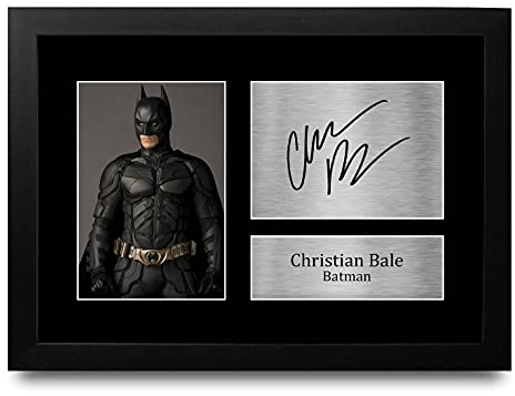 HWC Trading Christian Bale A4 Gerahmte Signiert Gedruckt Autogramme Bild Druck-Fotoanzeige Geschenk Für Filmfans