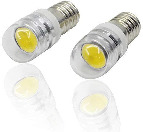 Ruiandsion - 2 bombillas LED COB de 6 V, 12 V, E10, 2 W, repuesto para faros delanteros, color blanco/blanco cálido, Blanco, 6 V