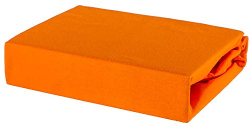 Soft Dream Spannbettlaken 90x200 cm Orange - 100% gekämmte Baumwolle Jersey - Premium Qualität - Spannbetttuch für Kinderbett Juniorbett - OekoTex Zertifiziert - Made in EU - 90x200cm Orange