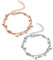 Cupimatch Damen Sternen Kugel Armkette Silber Rosegold Armreif, Doppelt Kette Armband für Frauen Mädchen