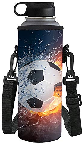 UOIMAG Porte-bouteille d'eau avec bandoulière pour ballon de football - Grande taille - 1 l
