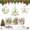 EKKONG 6 Stück Anhänger Holz Weihnachten, Weihnachtsanhänger Deko, Holz Weihnachtsdeko Anhänger, DIY Basteln Holzanhänger für Weihnachtsschmuck Weihnachtsanhänger Baum (Grün)