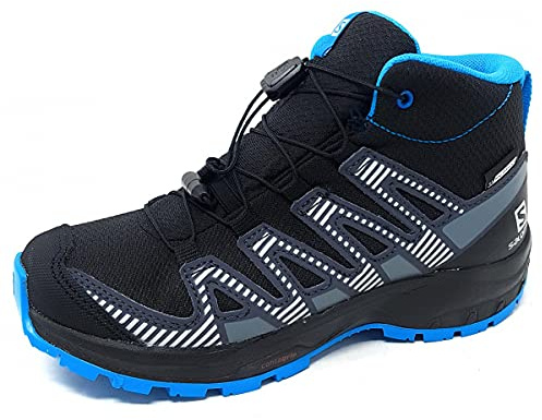 Salomon XA Pro V8 Mid ClimaSalomon Waterproof Kinder Trailrunning-Schuhe, Präzise Passform, Grip und Schutz, Sportlicher Look, Black, 32