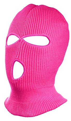 SUNTRADE 3 Hole Warm Soft Motorcycle Winter Full Face Cover Knit Ski Mask for Outdoor Sports (Rosered)
