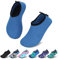 SAGUARO Kinder Badeschuhe Jungen Aquaschuhe Mädchen Schnell Trocknend Strandschuhe Atmungsaktiv Wasserschuhe Surf Yoga Neoprenschuhe,Blau Gewellt,Gr.24/25 EU