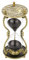SuLiao Sanduhr, 60 Minuten: Sonne und Mond, Gravur, Messing, Sanduhr, Metall, schwarz, 60 Minuten, antike Reloj De Arena 1 Hora, großes 1 Stunde Glas-Sandglas für Geschenk, Schreibtisch, dekorativ