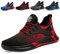 AONETIGER Sicherheitsschuhe Herren Damen Leicht Arbeitsschuhe Stahlkappe Sportlich Schutzschuhe Atmungsaktiv rutschfest Schuhe Sneaker(Größe 35,Rot)