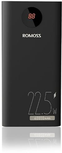 Romoss Powerbank 40000mAh Type-C PD, écran LED pour Chargeur Portable 18W, Batterie Externe 3 entrées-2 Sorties Compatible pour iPhone, iPad, MacBook, Samsung, etc.