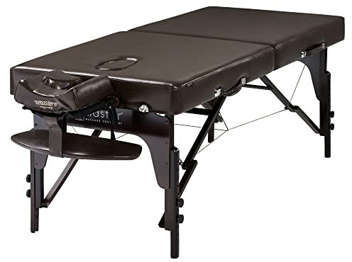 Master Massage 79cm Supreme Mobil Massageliege Klappbar Massagebett Massagebank Kosmetikliege Portable Beauty Bed Holzfüße Tragetasche Paket Braun