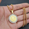 SONGK Hip Hop Iced Out San Benito Heilige Medaille Anhänger Mit Kette Gold Farbe Edelstahl Jesus Halskette Religiöser Schmuck