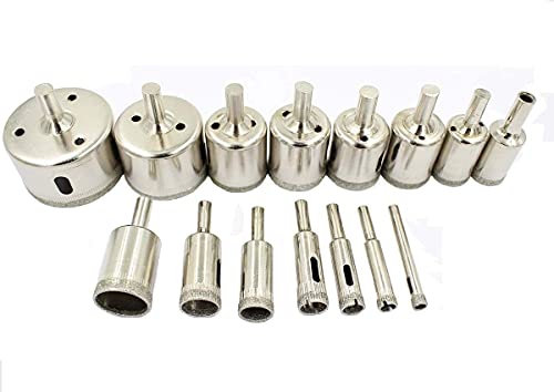 MEETOZ 6-50mm 15pcs Diamond Hole Saw Tile Ceramic Glass Porcelain Marble Drill Bit Tool