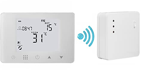 Kit Termostato Wireless RF WIFI, Termostato Wifi a Batteria, Compatibile Con Alexa Google, Per Caldaia A Gas