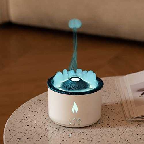 Flame Aroma Diffuser Ätherische Öle Diffuser,Tragbarer Aromatherapie Nebel Flammendiusor für Ätherische Öle,360 ml Flamme Luftbefeuchter 2 Nebel Modi Flame/Volcano Luftbefeuchter Aroma Diffuser