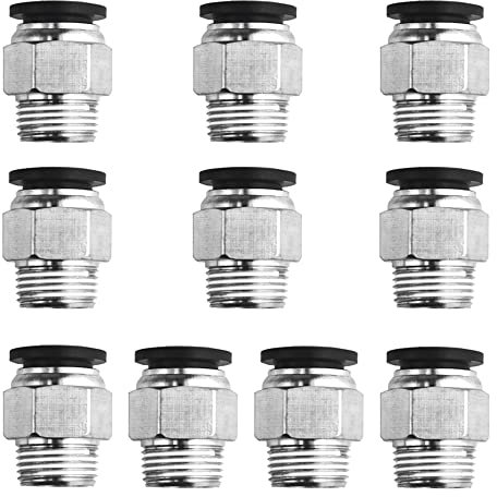 XINMEIWEN PC12-N3 NPT-Außengewinde, 12 mm, pneumatische Push-to-Connect-Armaturen, 10 Stück