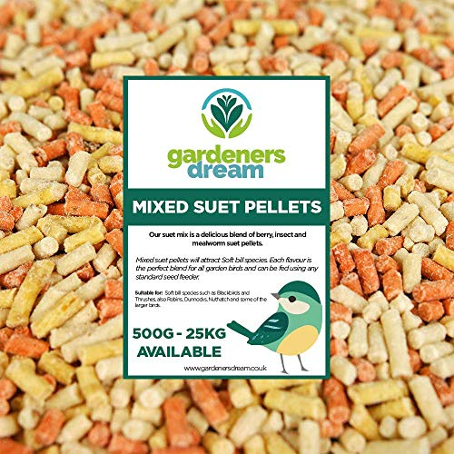 GardenersDream Gemischte Vogelfutter Pellets - Energiereiches Wildvogelfutter mit Mehlwurm und Beeren