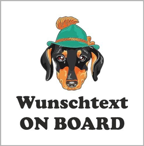 Wildebabsklbt Autoaufkleber K2688 Dackel Kopf Hut Bayern Tirol Hund Welpe On Board An Bord 15 cm Wunschtext Hochwertiger Aufkleber Sticker Decal Namen Buchstaben Schriftzug Spruch